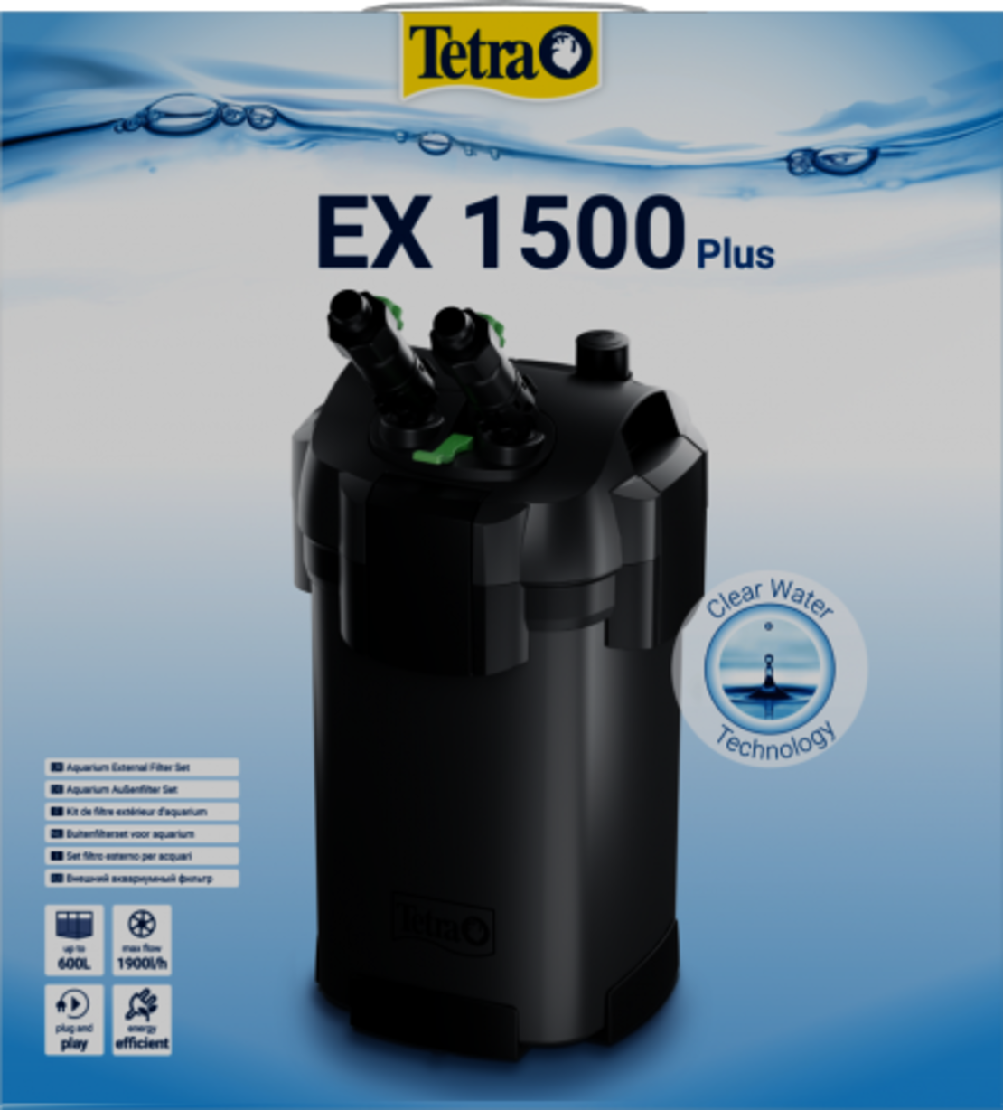 טטרה פילטר חיצוני EX-1500 פלוס חדש 1900L/H-עד 600 ליטר - Tetra EX 1500 Plus Filter