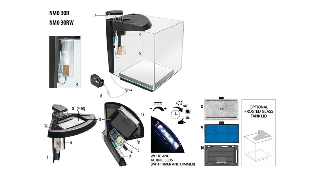אקווריום נאנו לריף הכל כלול נווה מור 50 ריף - NEWA More Nano Reef Aquarium 50R