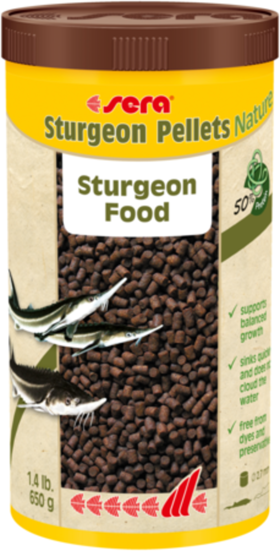 סרה מזון גרנולט חדקנים נייצ'ר 1000 מ”ל - Sera SMLturgeon Pellets Nature 1000 ML