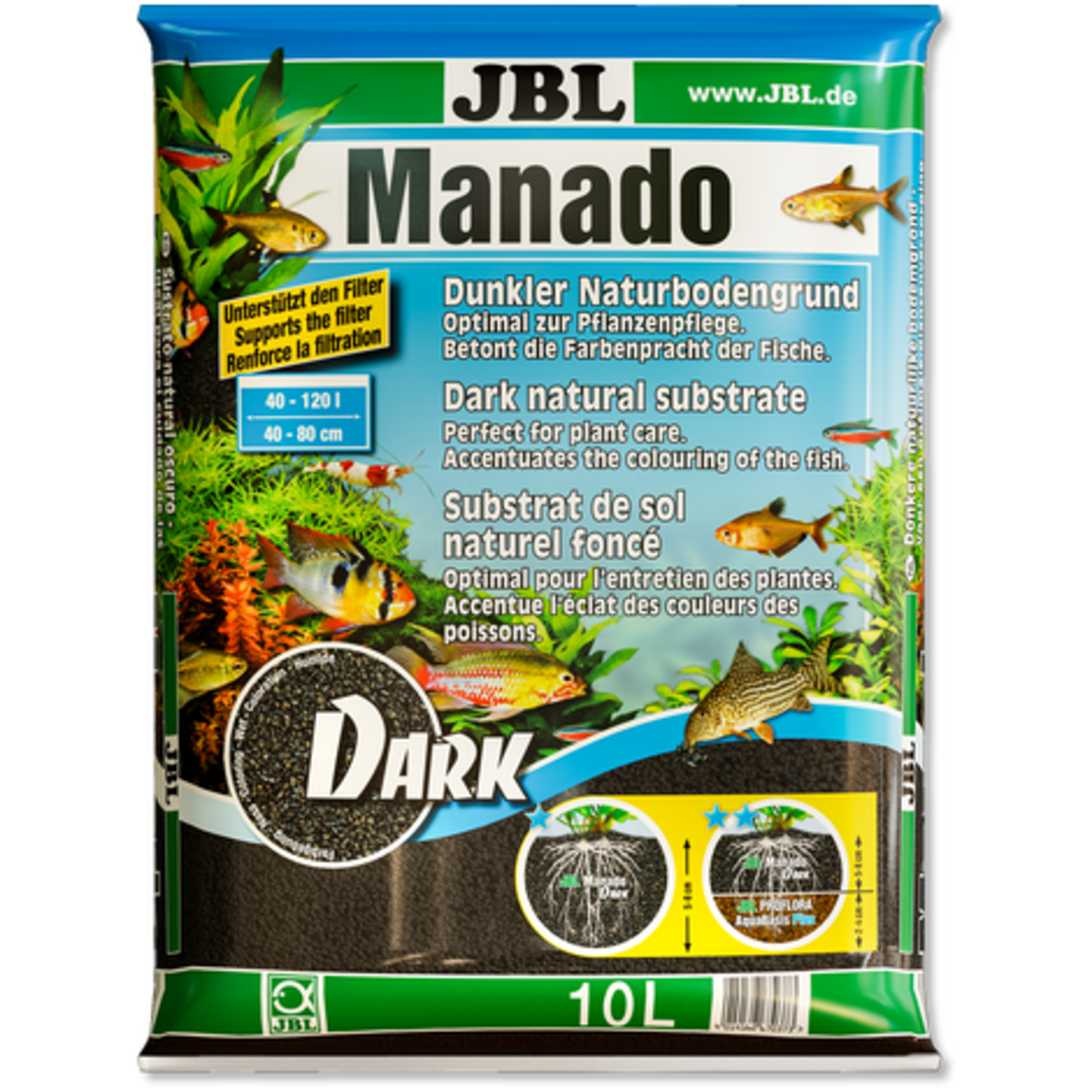 ג'יי בי אל מצע מנאדו כהה 10 ליטר - JBL Manado Dark