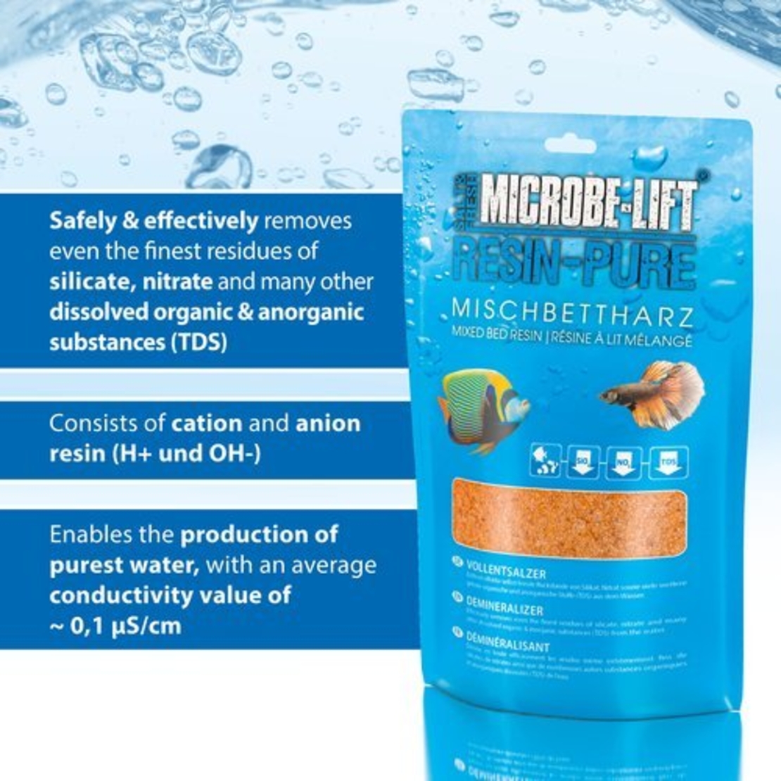 שרף לאוסמוזה הפוכה רייזין פיור מיקרוב ליפט - Microbe Lift Resin-Pure Deionization Resins