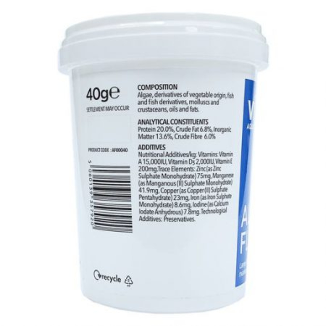 מזון דגים אלגי פלייקס דפים 40 גרם ויטליס - Vitalis Algea Flakes 40g