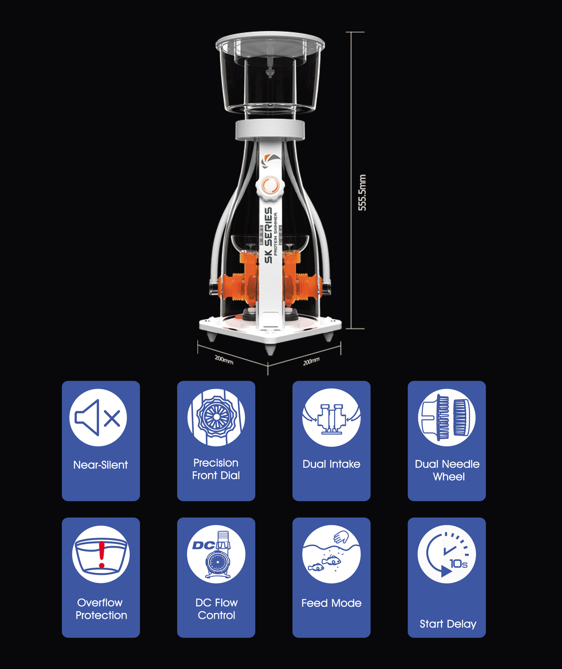 פורק חלבונים מקספקט גאמפ MJ SK400 (400-1,000 ליטר) - Maxspect Protein Skimmer