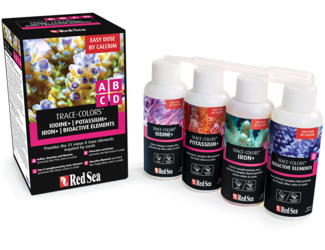 תוספי טרייס קולורס ABCD רד סי 4*100 מ”ל - RED SEA TRACE COLORS Trace Elements supplements