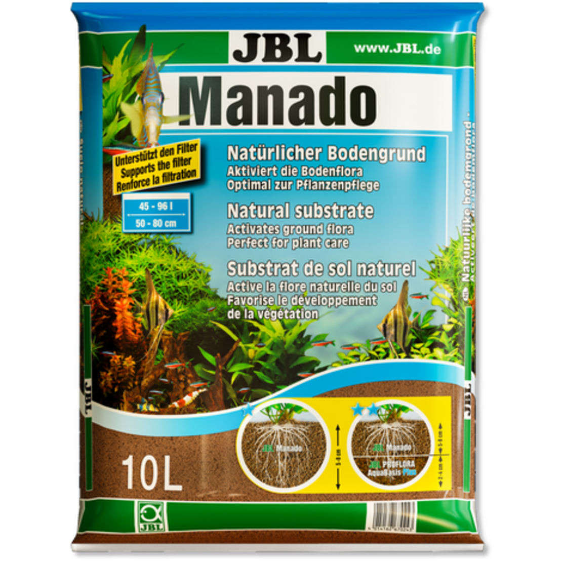 מצע JBL מנאדו לצמחיה ומים מתוקים 10 ליטר -  JBL Manado Subtract for Plants Aquarium 10L