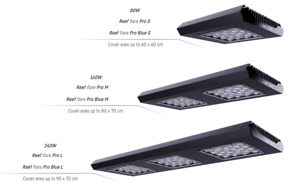 תאורת לד ריף פלייר פרו 80W ריף פקטורי צבע לבן - REEF FACTORY Reef flare Pro S White