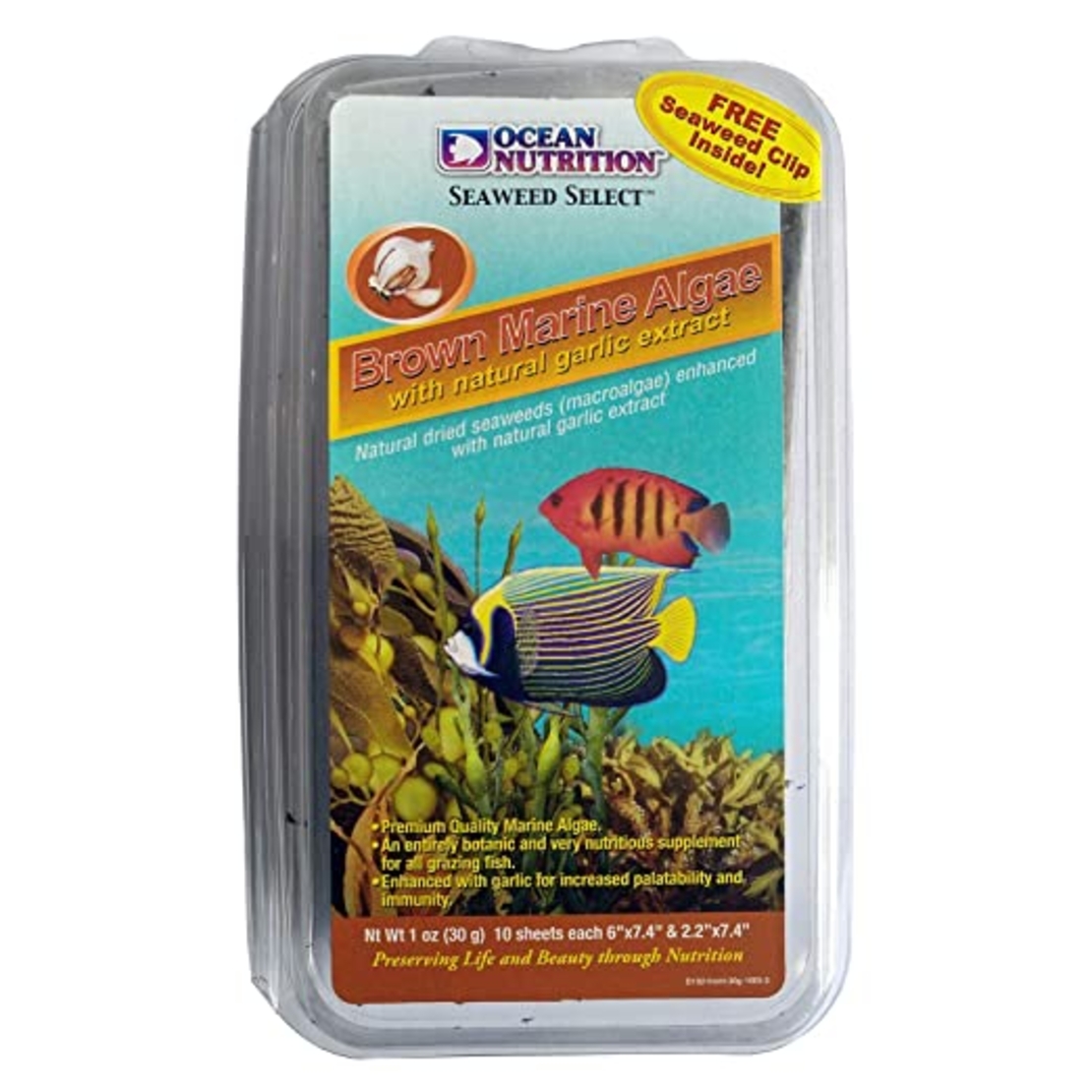 אצות ים חומות בתוספת שום אושן נוטרישן 12 גרם - Ocean Nutrition Brown Marine Algea 12g