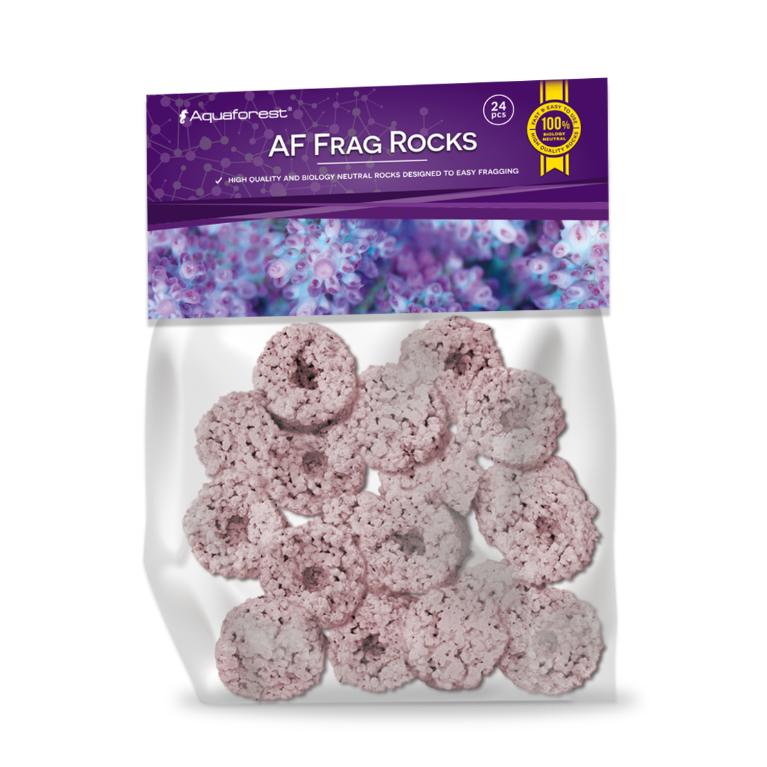 פראגים סגולים אקווה פורסט 24 יחידות - Aquaforest Frag Rocks Purple