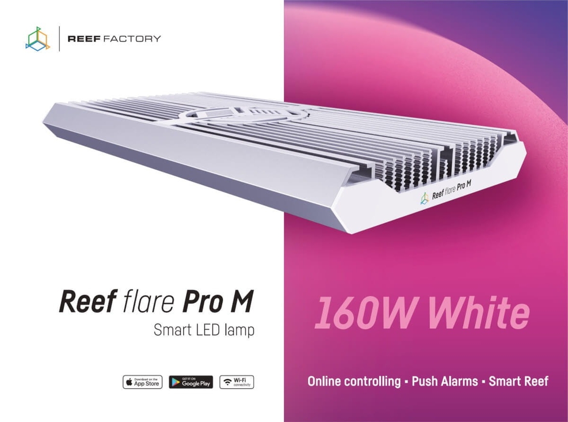 תאורת לד ריף פלייר פרו 160W צבע לבן - REEF FACTORY Reef flare Pro M White