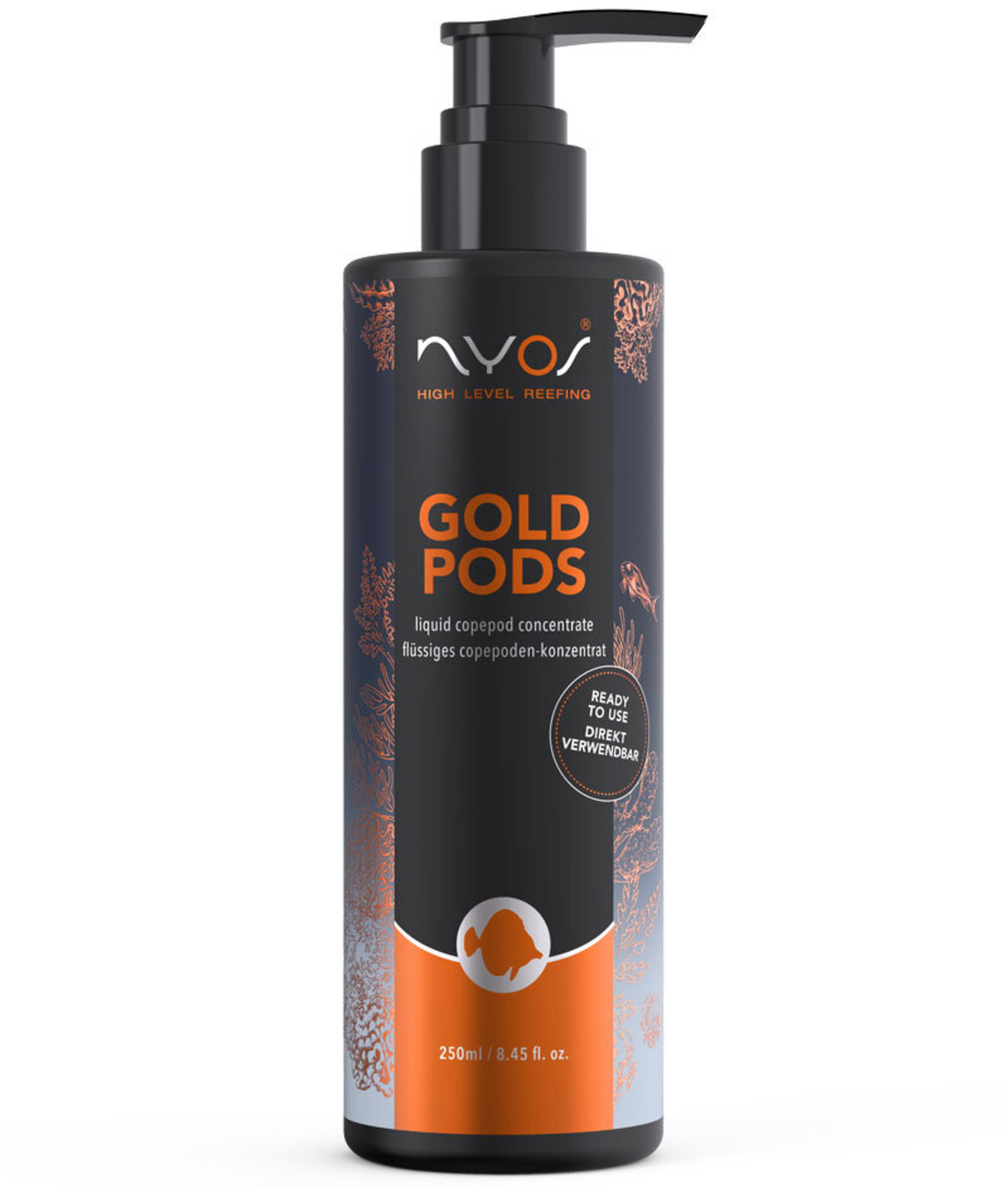 פלנקטון נוזלי מרוכז GOLDPODS קופיפודים ארקטיים להזנת אלמוגים ודגים ניוס 250 מ