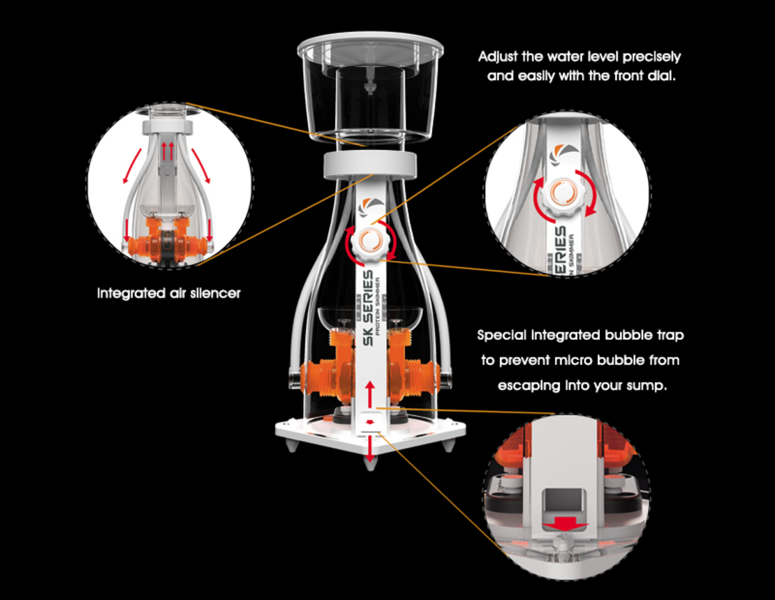 פורק חלבונים מקספקט גאמפ MJ SK400 (400-1,000 ליטר) - Maxspect Protein Skimmer