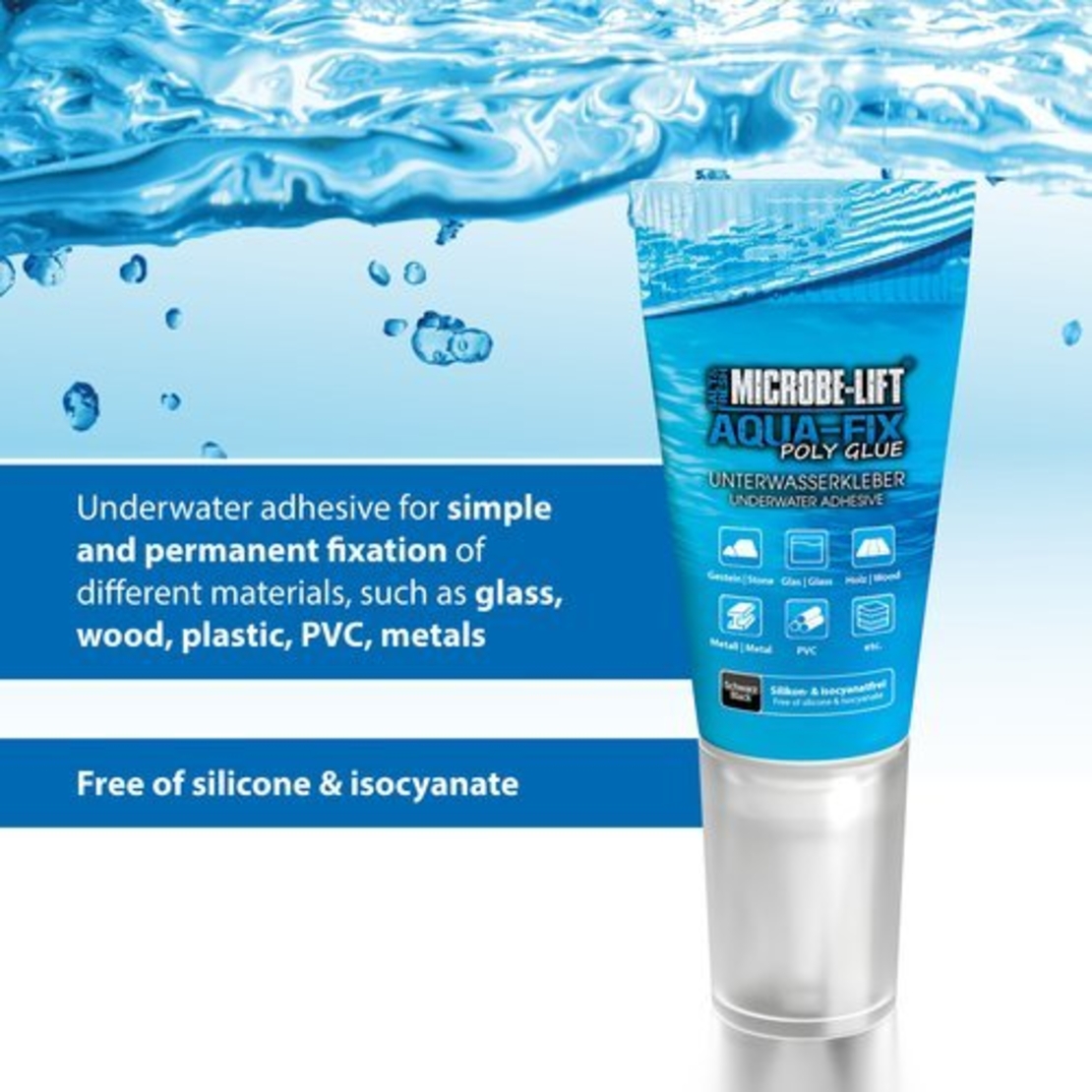 דבק אקווה פיקס פולי גלו 60 מ”ל - Microbe Lift Aqua-Fix Poly Glue