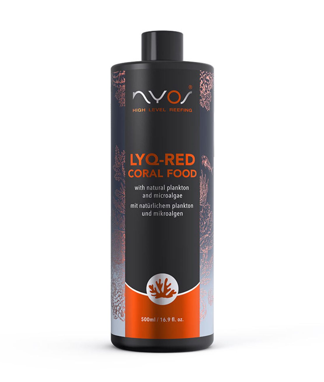 מזון מיקרוסקופי מרוכז LYQ-RED לאלמוגים לחסרי חוליות ניוס 500 מ