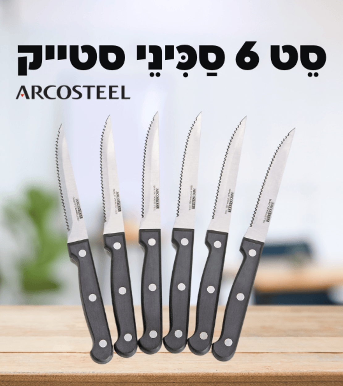 סט 6 סכיני סטייק
