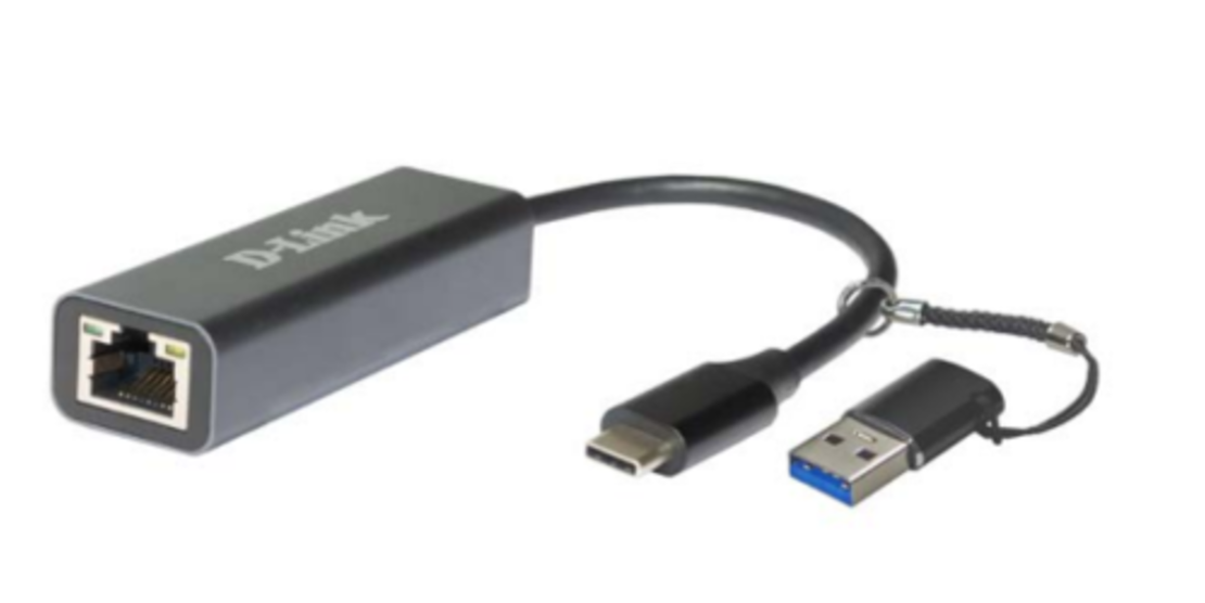 מתאם רשת USB-C to 2.5 Gigabit Ethernet עם מתאם מחיבור USB-C לחיבור USB-A