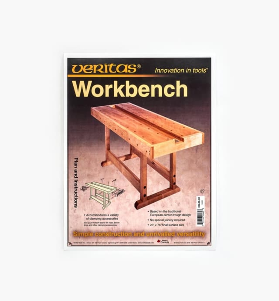 תכנית שולחן נגרים VERITAS WORKBENCH PLAN