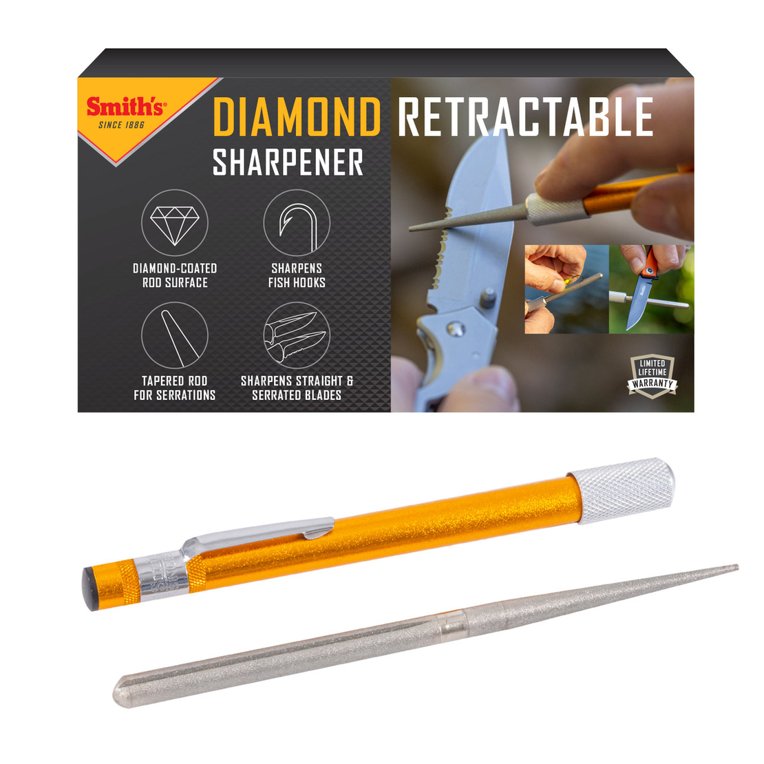 משחיז יהלום רב שימושי  SMITH'S Diamond Retractable Sharpener