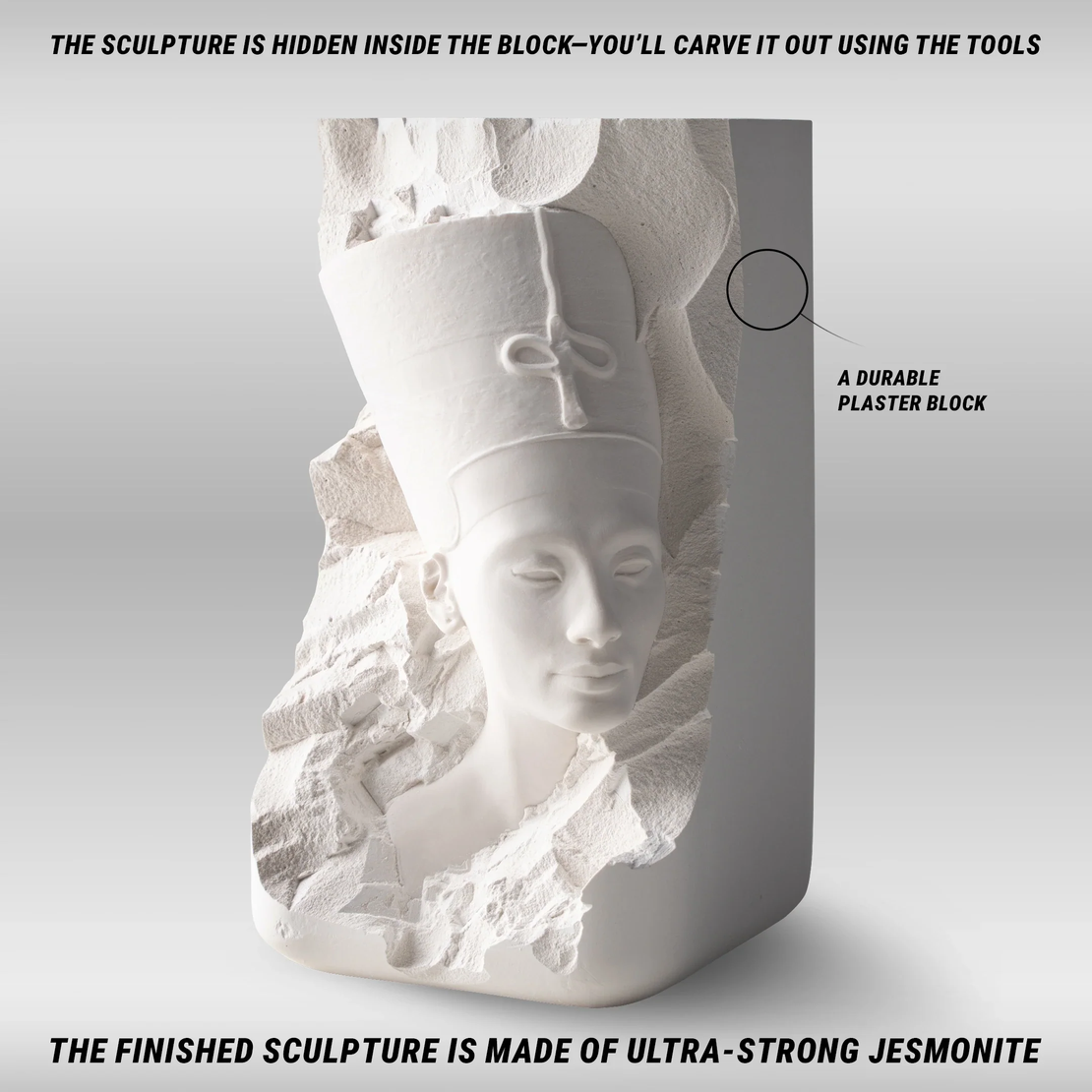 ערכת פיסול באבן ( גבס) למתחילים - פרעה ( נפרטיטי) BEAVERCRAFT