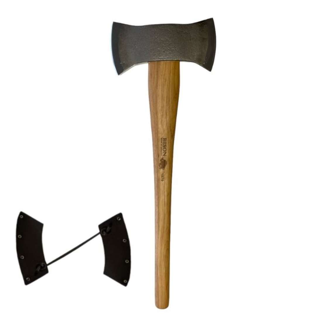 גרזן הטלה דו צדדי 1600 גרם, כולל נדן עור, BISON DOUBLE BIT