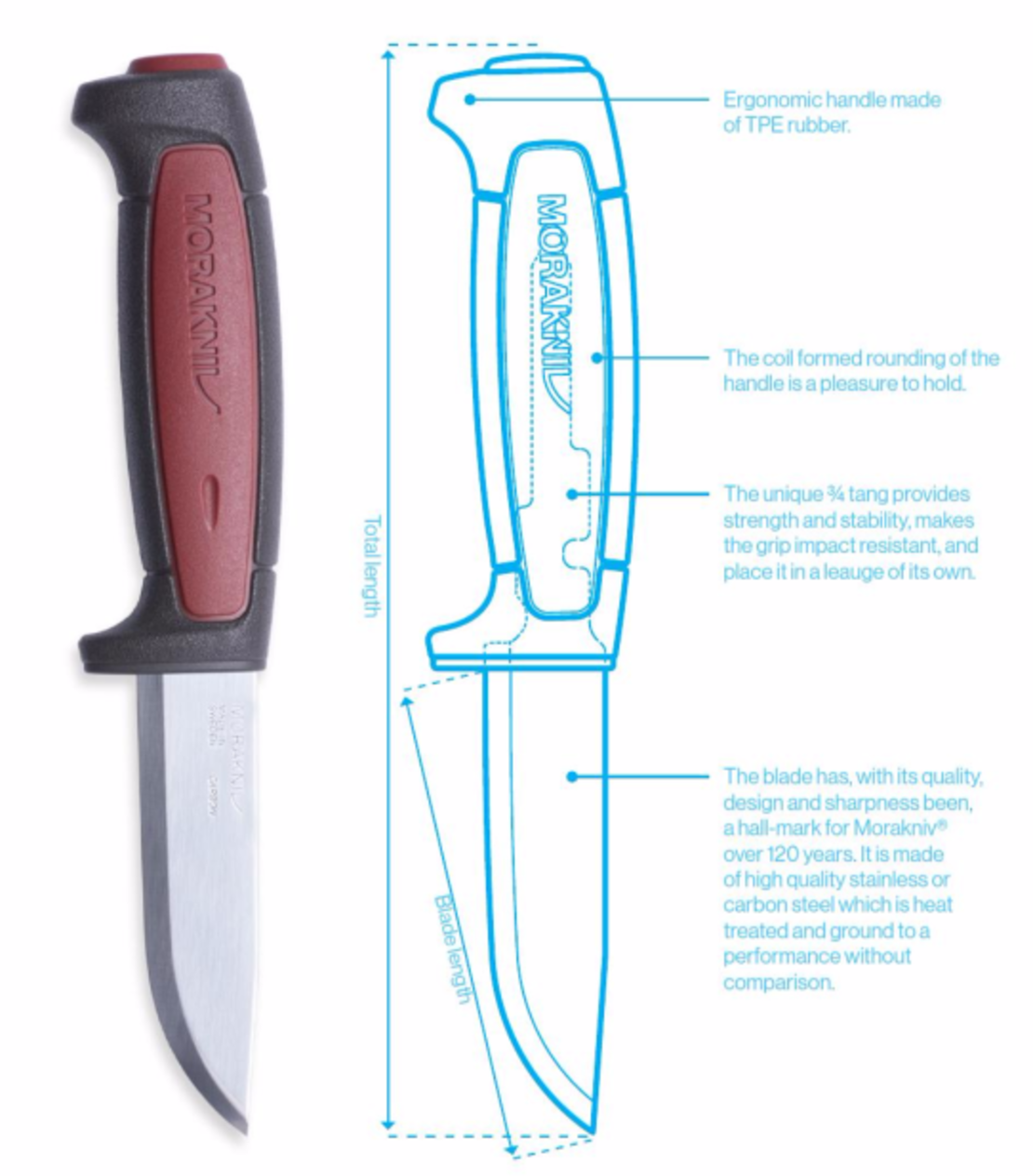 סכין עבודה קארבון, מורה שבדיה TOOLEDEN MORAKNIV PRO-C