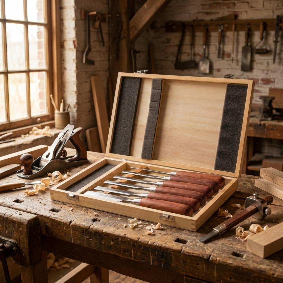 סט 6 מפסלות ארוכות באריזת עץ לובאן - LUBAN