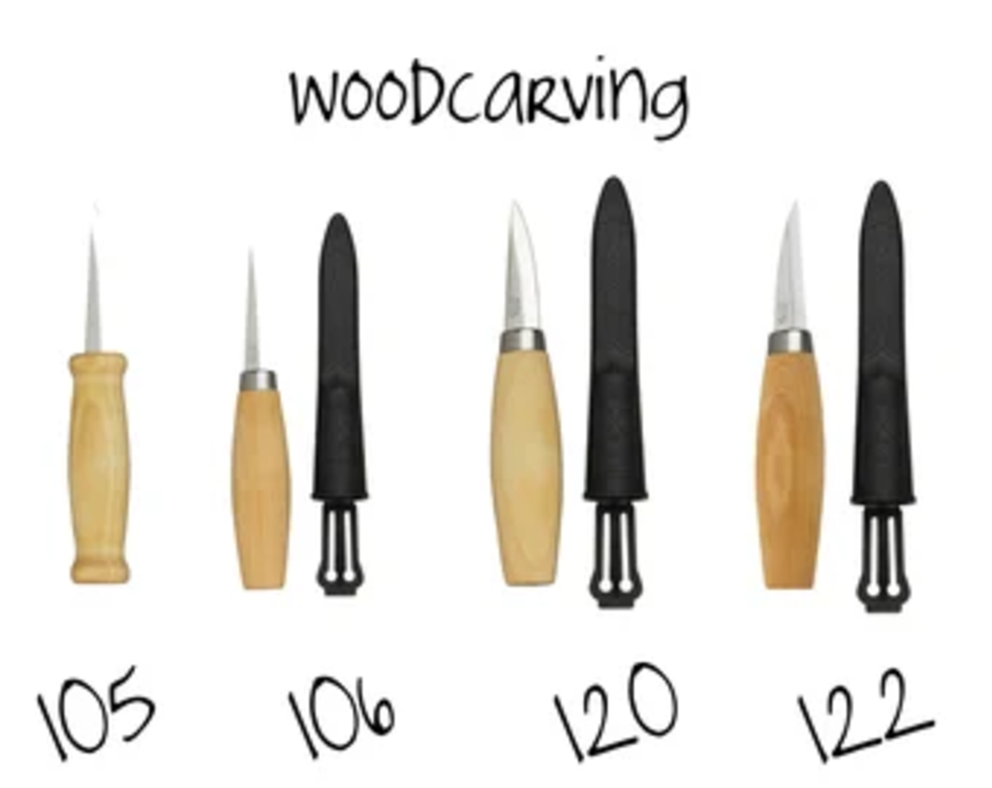 סכין גילוף קצרה, קצה ישר, דגם 122 מורה-קניב, TOOLEDEN MORAKNIV 122