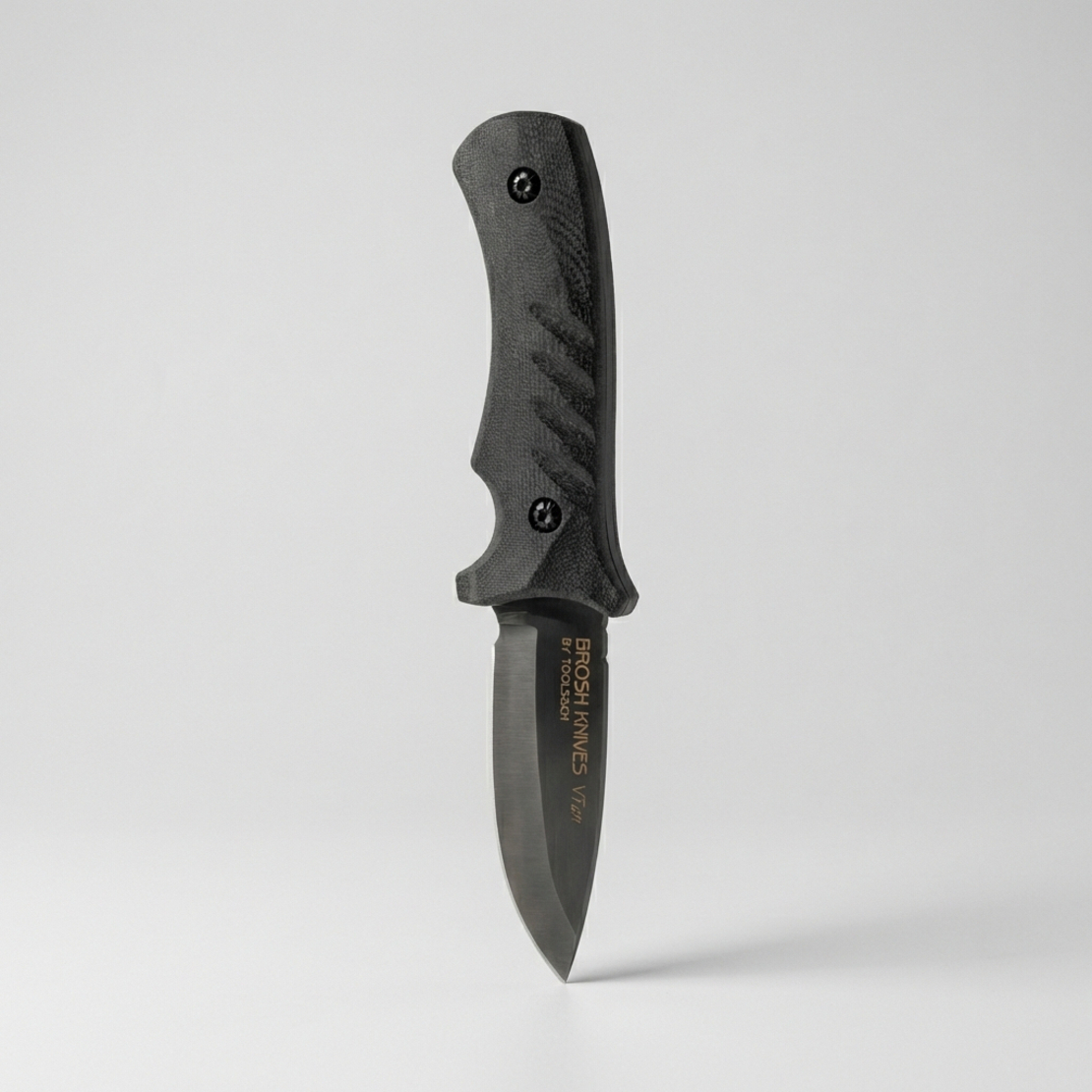 סכין בושקראפט מושחרת אלחלד - BROSH KNIVES VT411