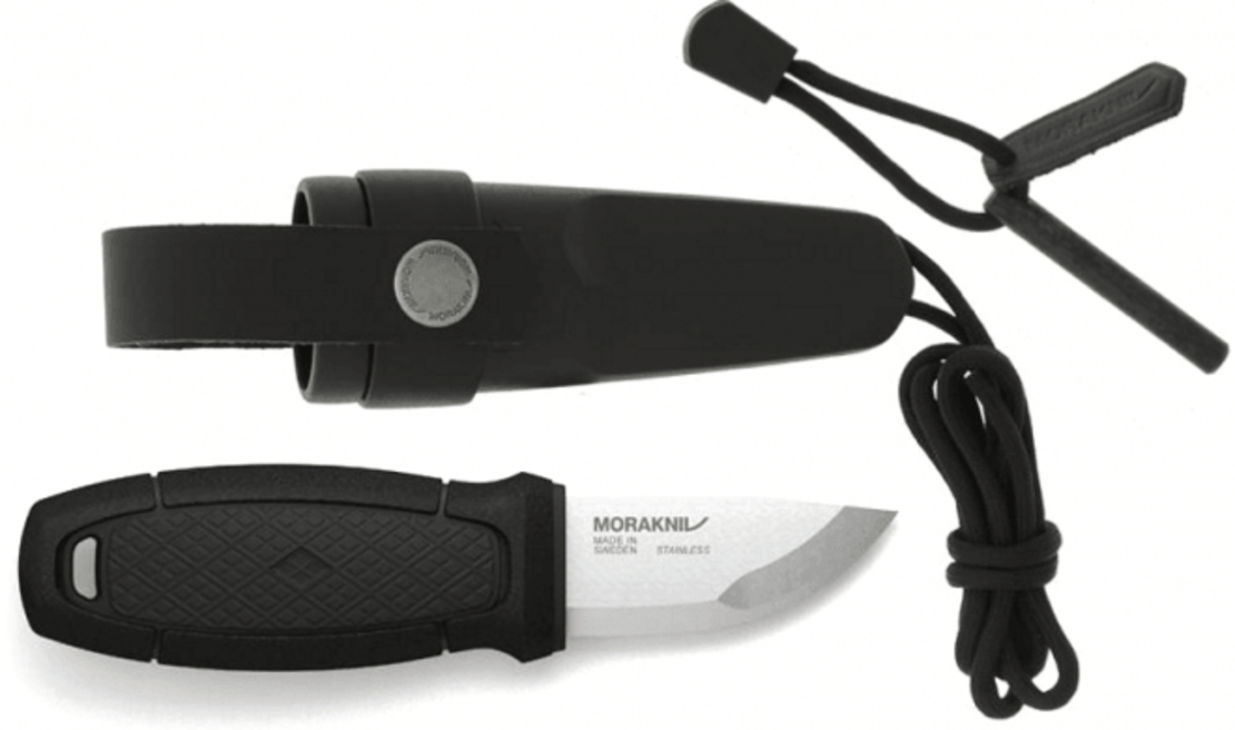 סכין אלדריס עם אבן צור וידית שחורה MORAKNIV ELDRIS