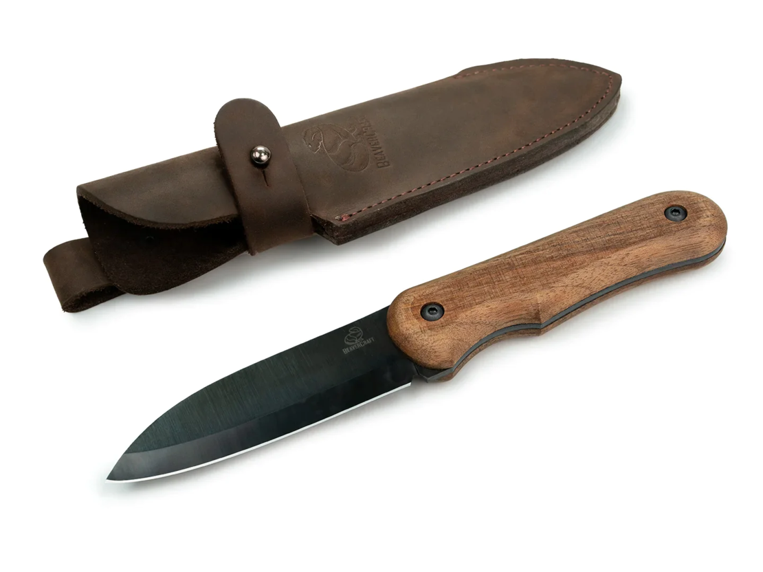 סכין בושקראפט עם נדן עור BEAVERCRAFT BSH5