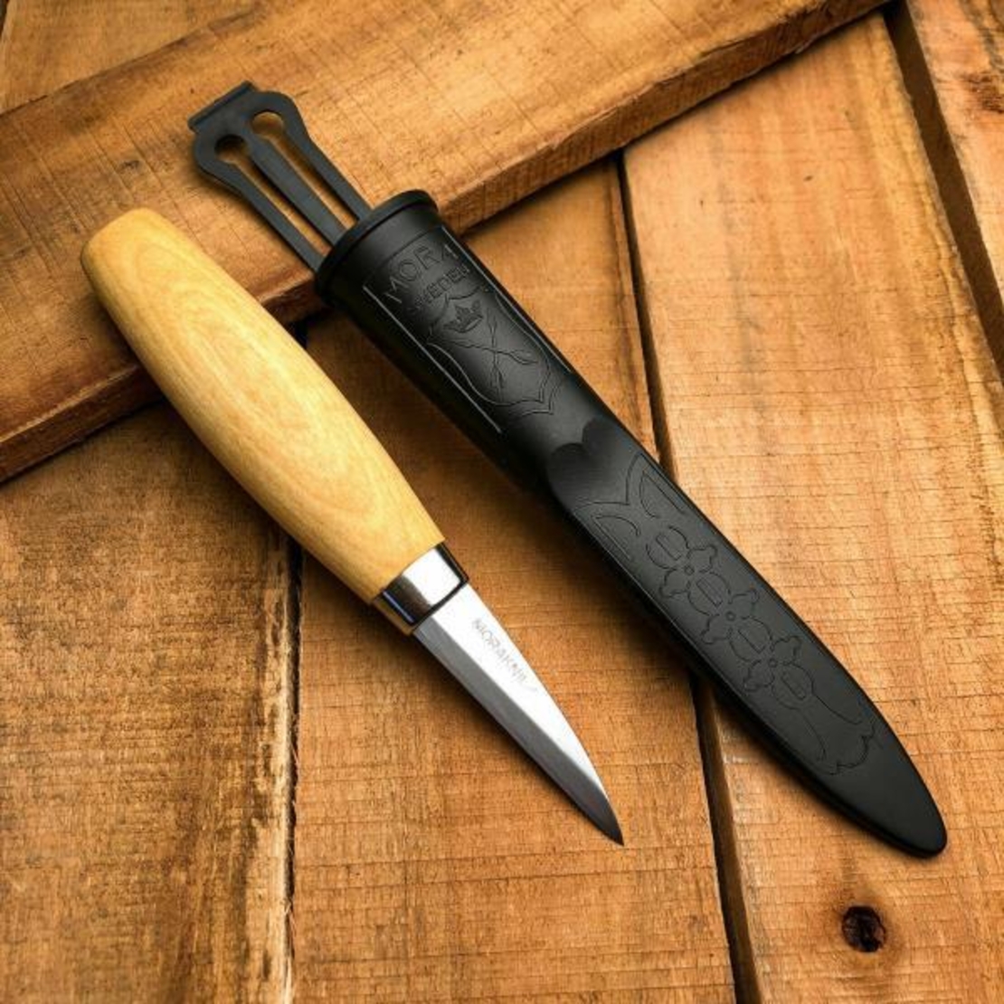 סכין גילוף קצרה, קצה ישר, דגם 122 מורה-קניב, TOOLEDEN MORAKNIV 122