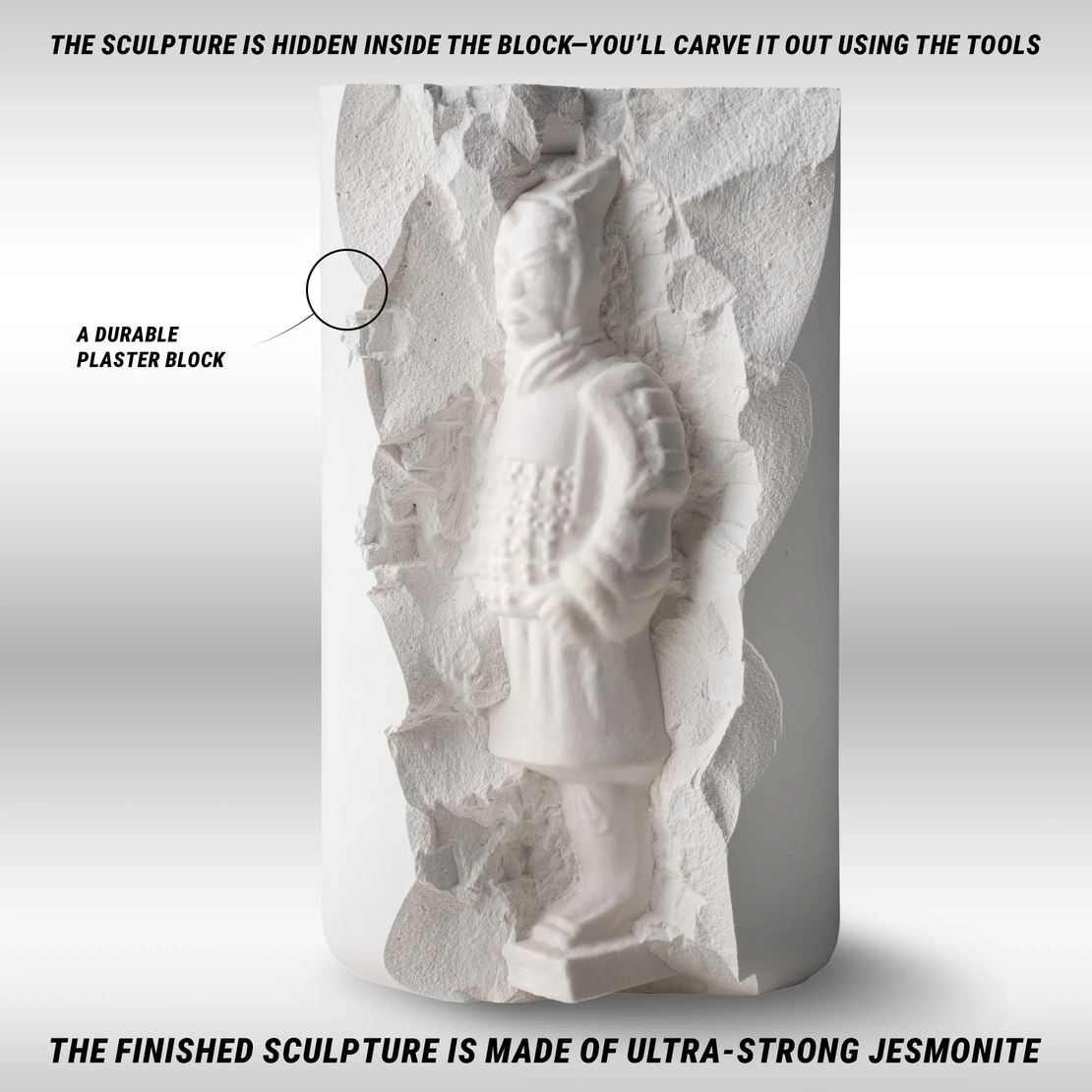 ערכת פיסול באבן ( גבס) למתחילים - לוחם טראקוטה BEAVERCRAFT