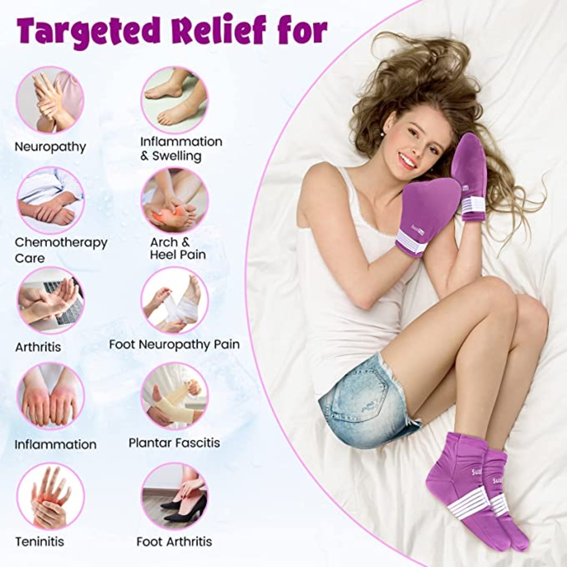 גרבי וכפפות קור לנוירופתיה כימותרפיה SuzziPad 	Gloves & Socks -מידה L