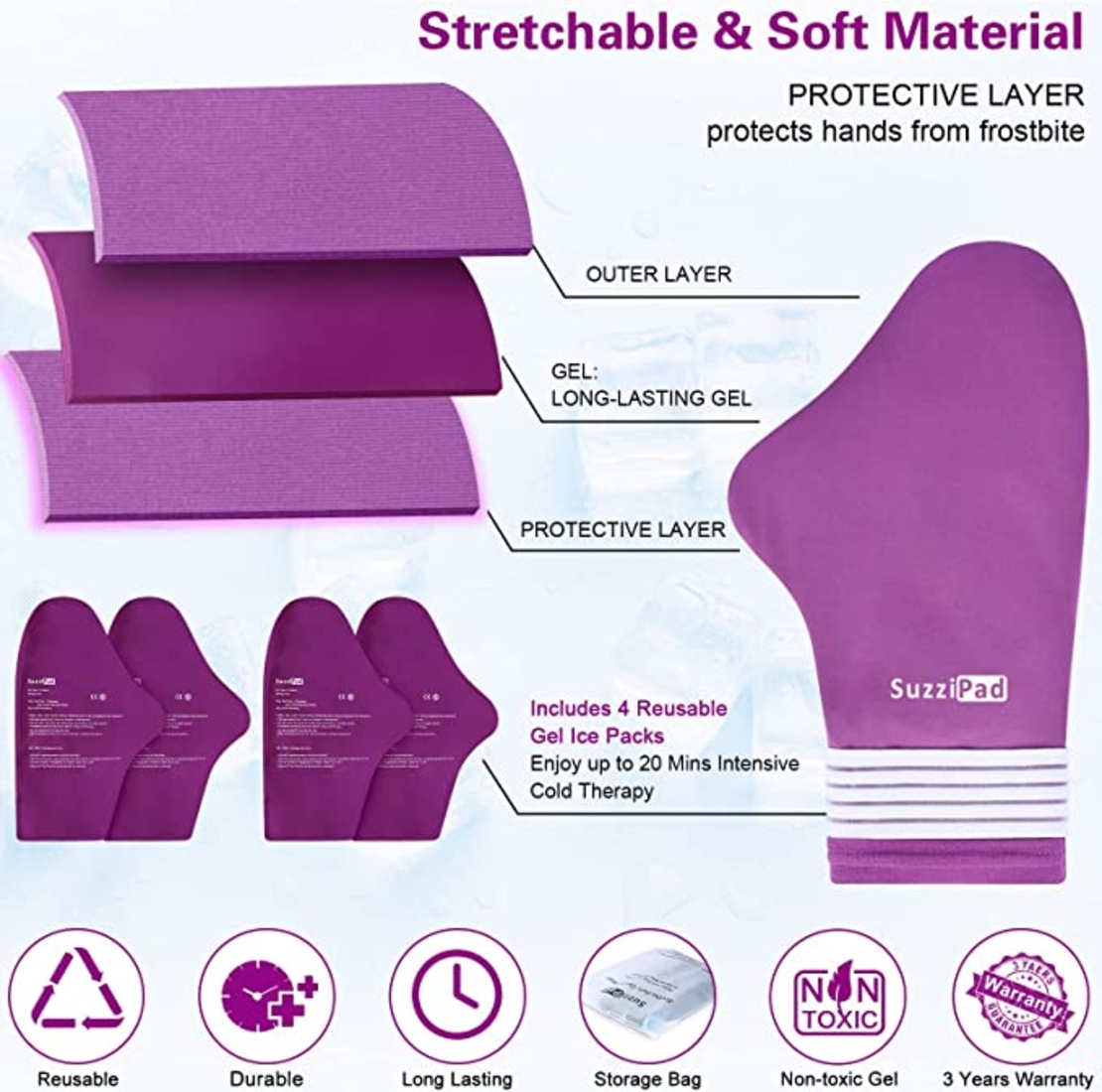 גרבי וכפפות קור לנוירופתיה כימותרפיה SuzziPad 	Gloves & Socks -מידה L