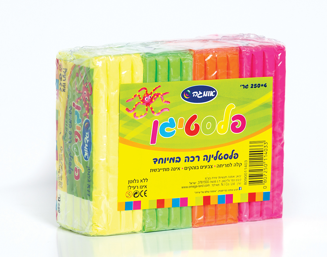 פלסטלינה זוהר  4*250 גר - חנוכה