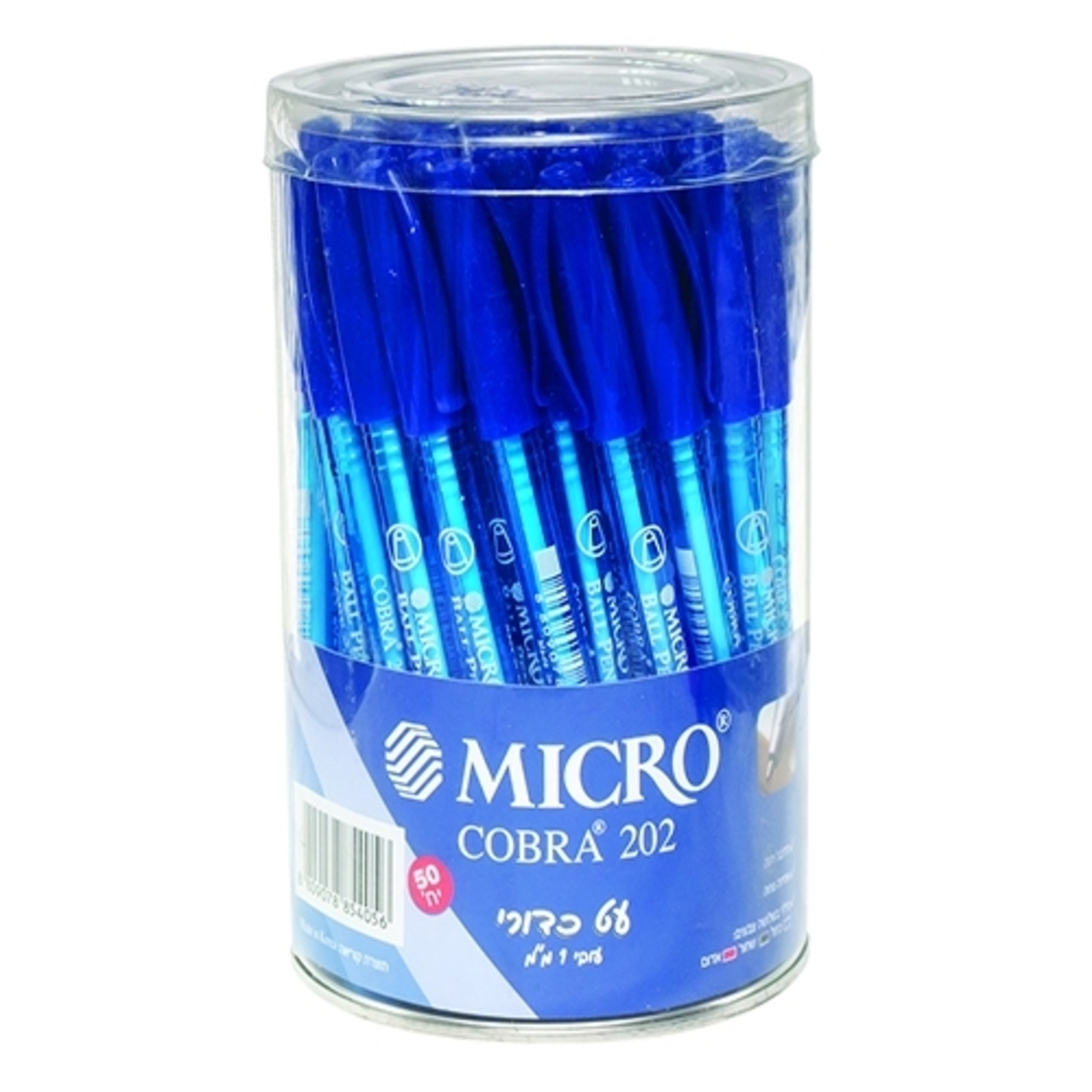עט כדורי מיקרו קוברה 202 כחול 1/50 CHA