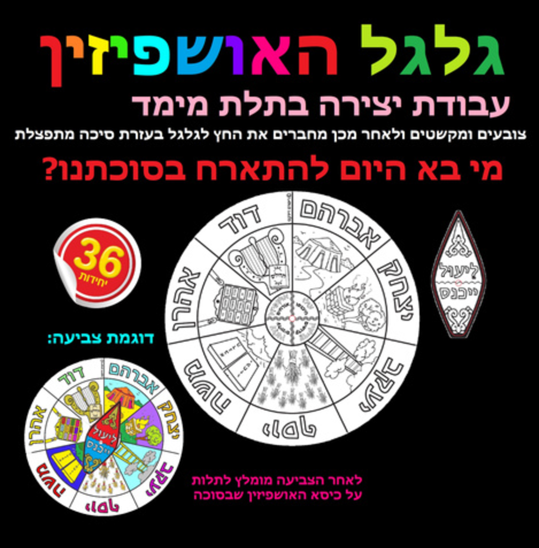 יצירה גלגל אושפיזין תלת מימד 1/36