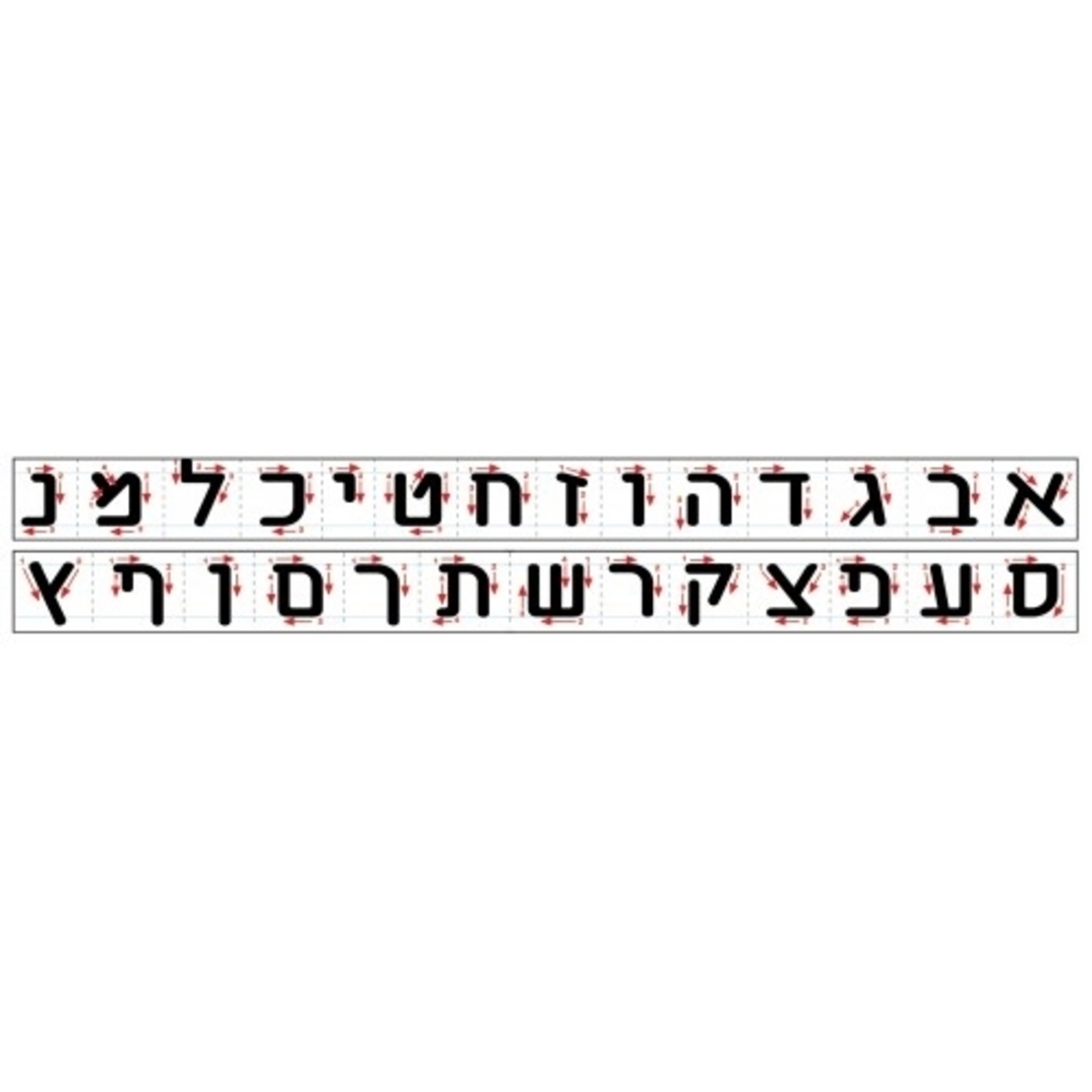 סרגל ללימוד כתיבת אותיות הדפוס
