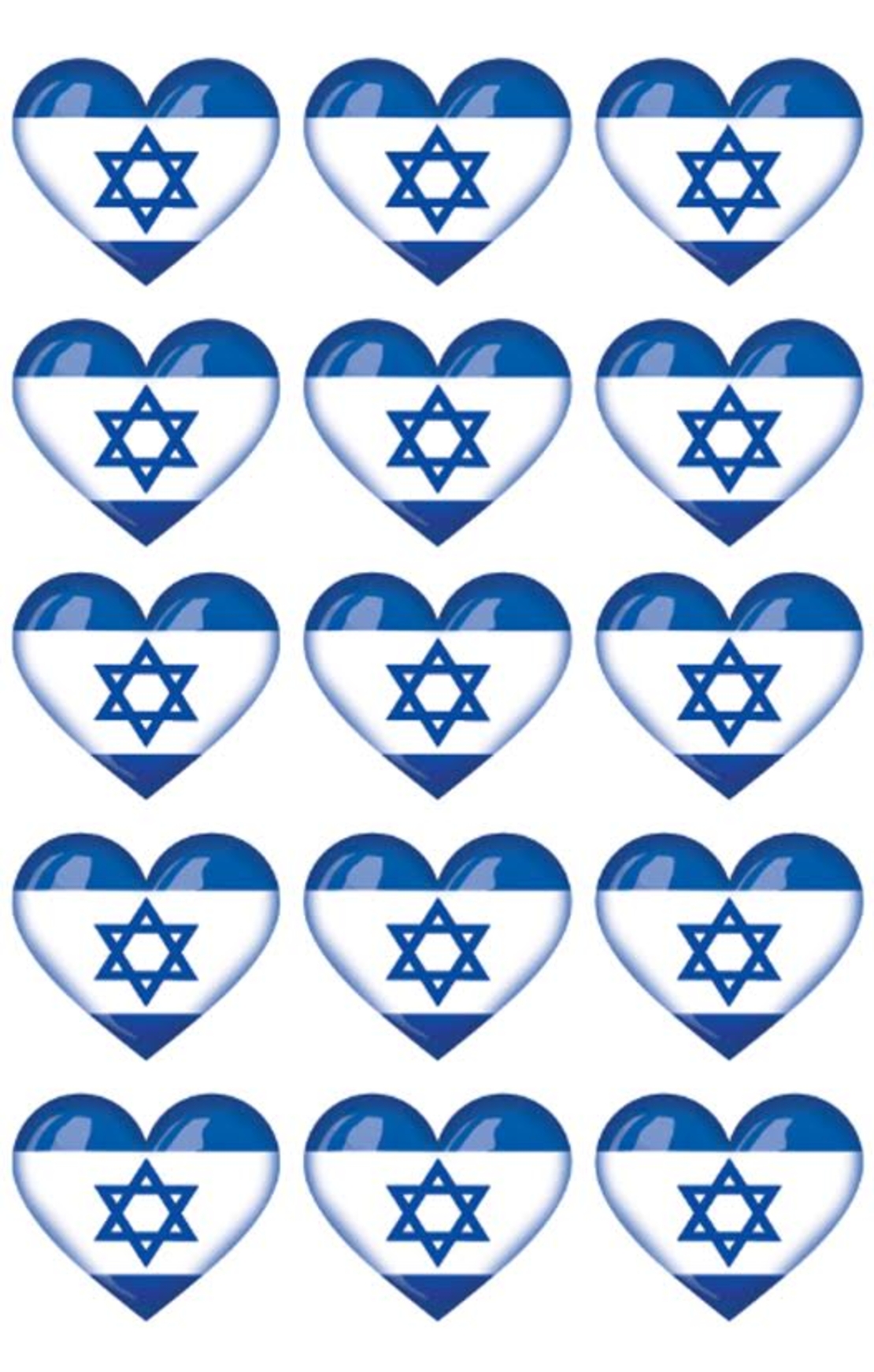 מדבקות לב דגל ישראל