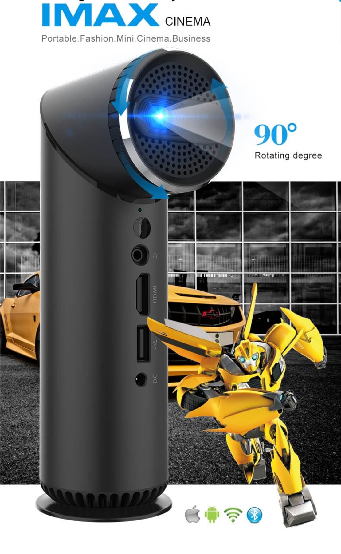 מקרן נייד אנדרואיד אלחוטי עם רמקול מובנה – Eco Q11