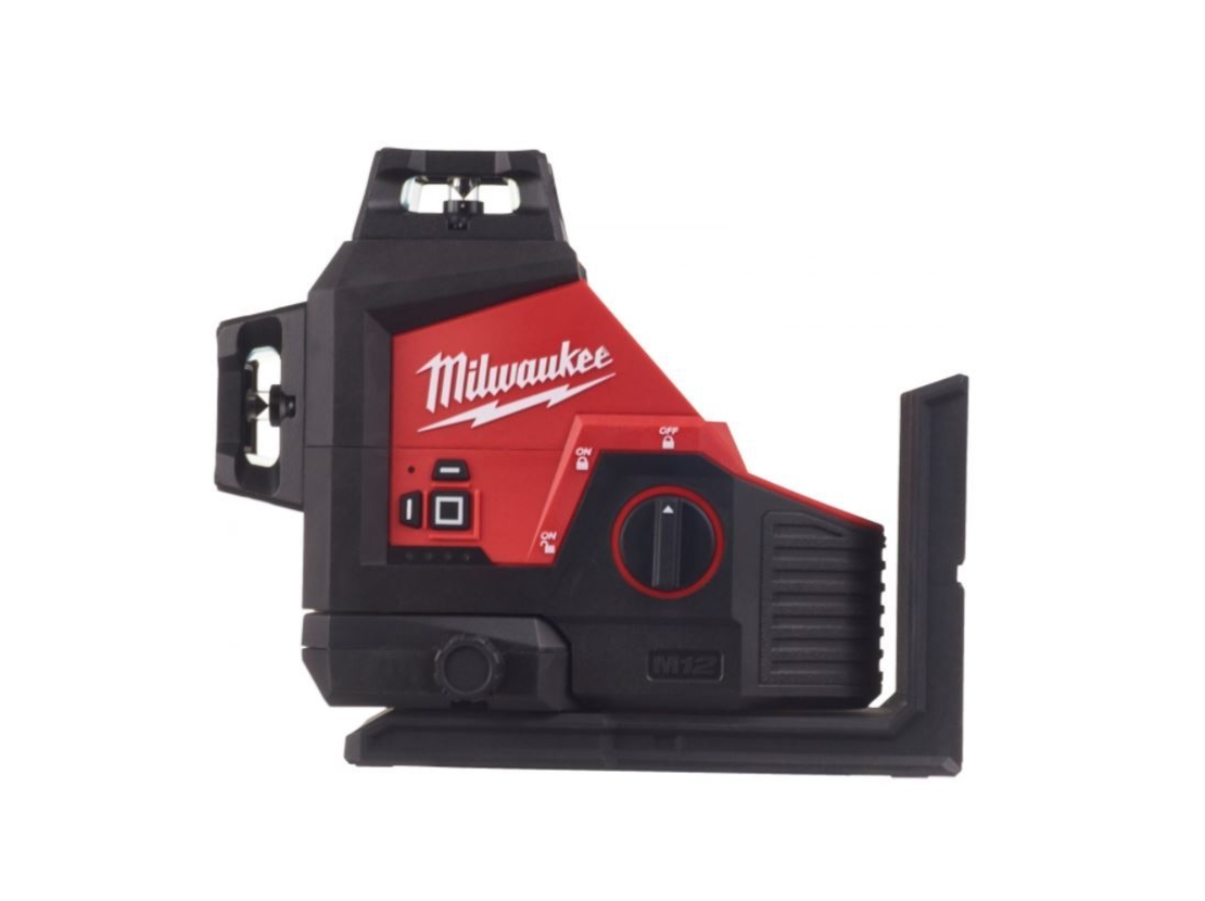 פלס לייזר מילווקי 12V ירוק - 3 קרניים / מעגלים M12 3PL milwaukee כולל סוללה 4AH ומטען בארגז קשיח