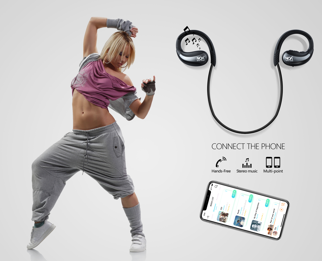 אוזניות בלוטוס ספורט ייעודיות לריצה NOA Active Plus