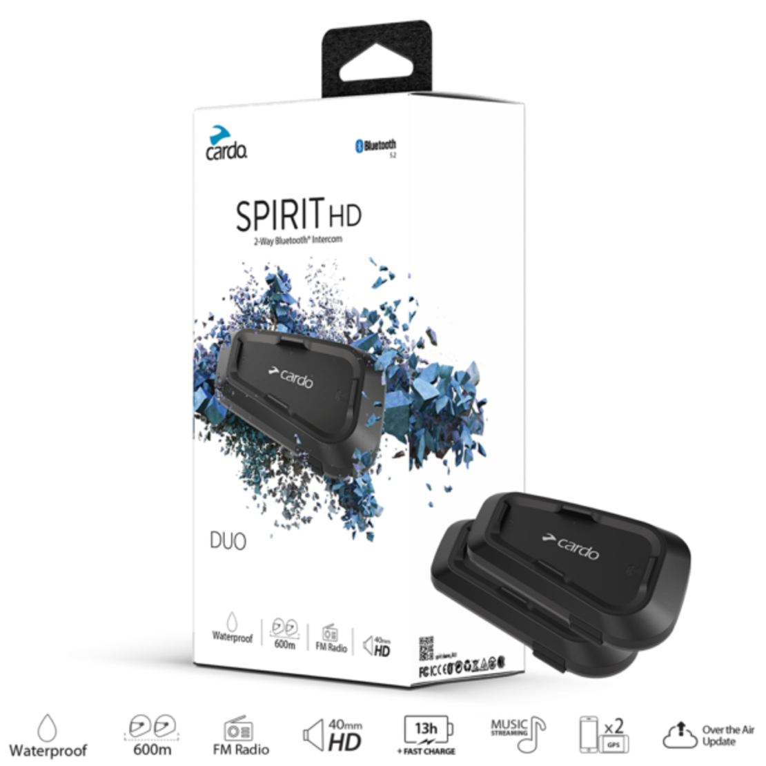 דיבורית בלוטוס לקסדה זוגית Cardo SPIRIT HD DUO