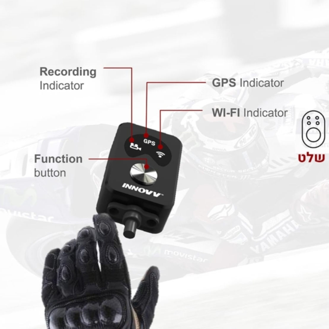 מצלמת דרך כפולה לאופנועים ולרכבי שטח INNOVV K5