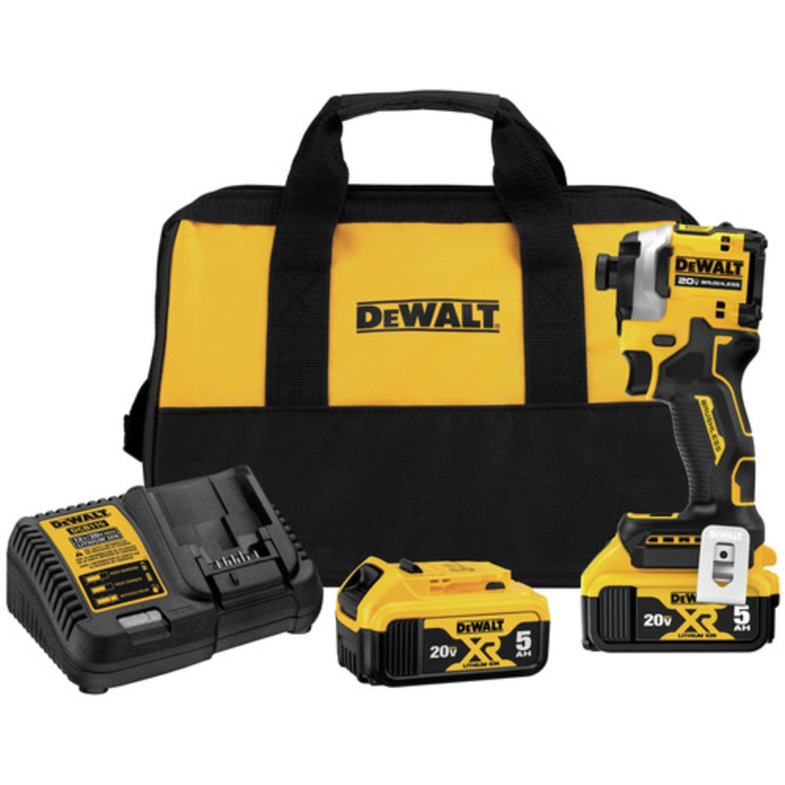 מברגה אימפקט דיוולט 18V + שתי סוללות DCF850P2 - Dewalt 5.0AH