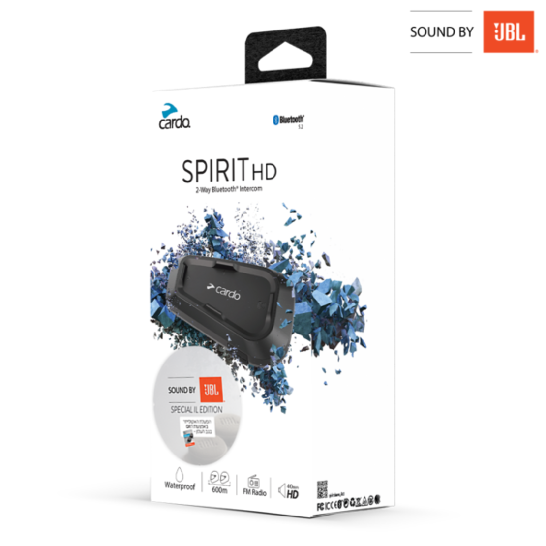 דיבורית בלוטוס לקסדה Cardo SPIRIT HD JBL מהדורה מיוחדת