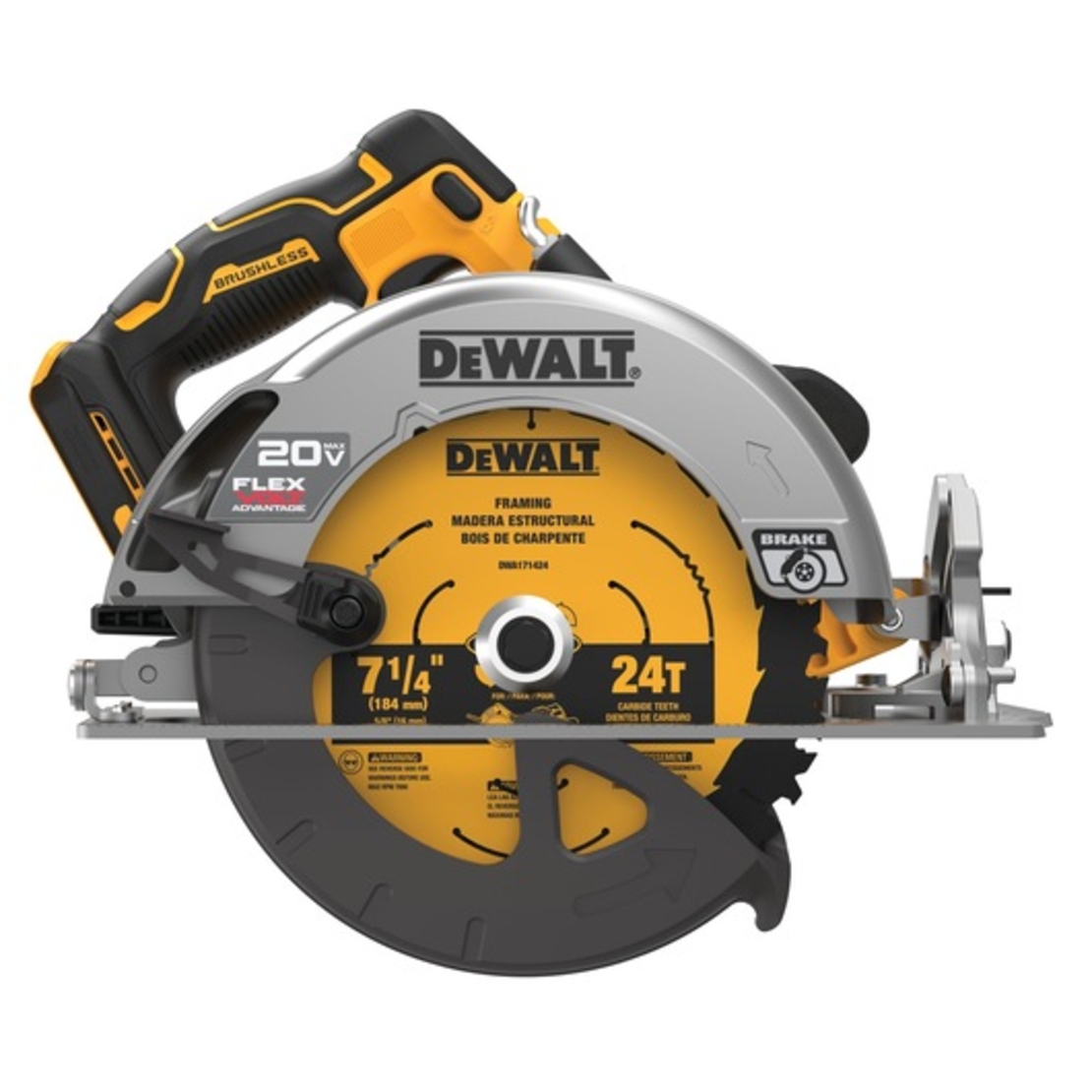 מסור עגול נטען בראשלס ¼7 דיוולט 18/20/54V דגם DeWalt FLEXVOLT Advantage DCS573 (גוף בלבד)