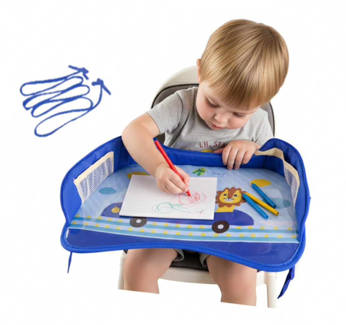 מגש צעצועים ותיק, כיסא בטיחות, אייפד או מחזיק ספר