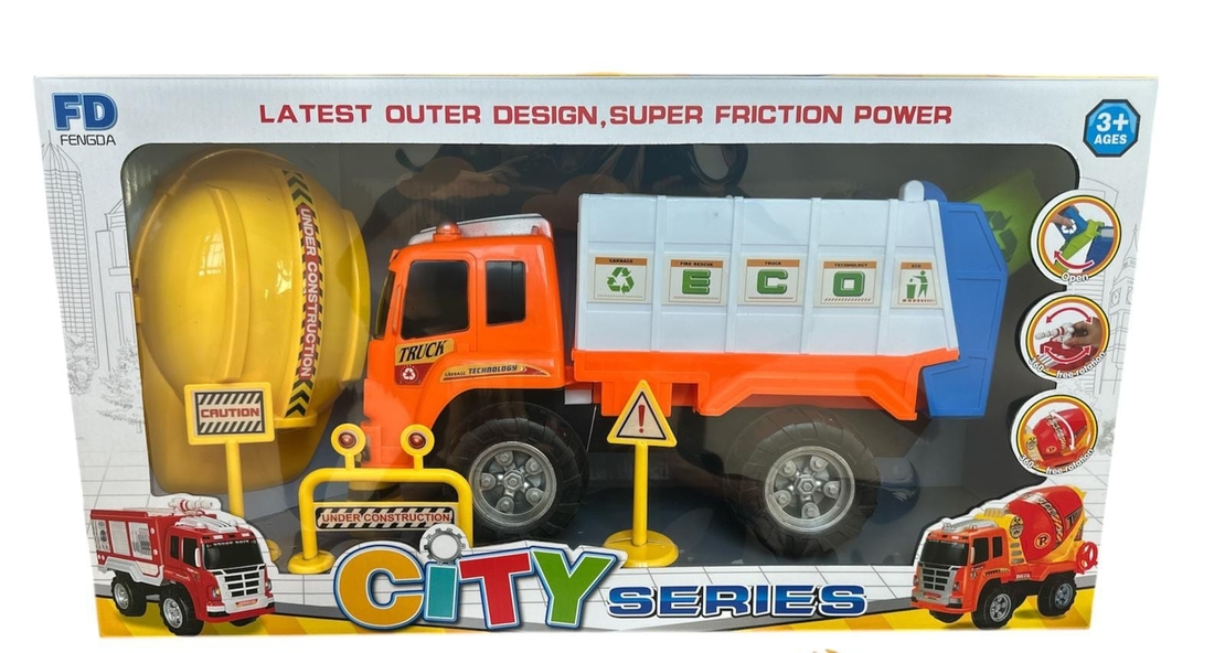 شاحنة قمامة + ملحقات وخوذة