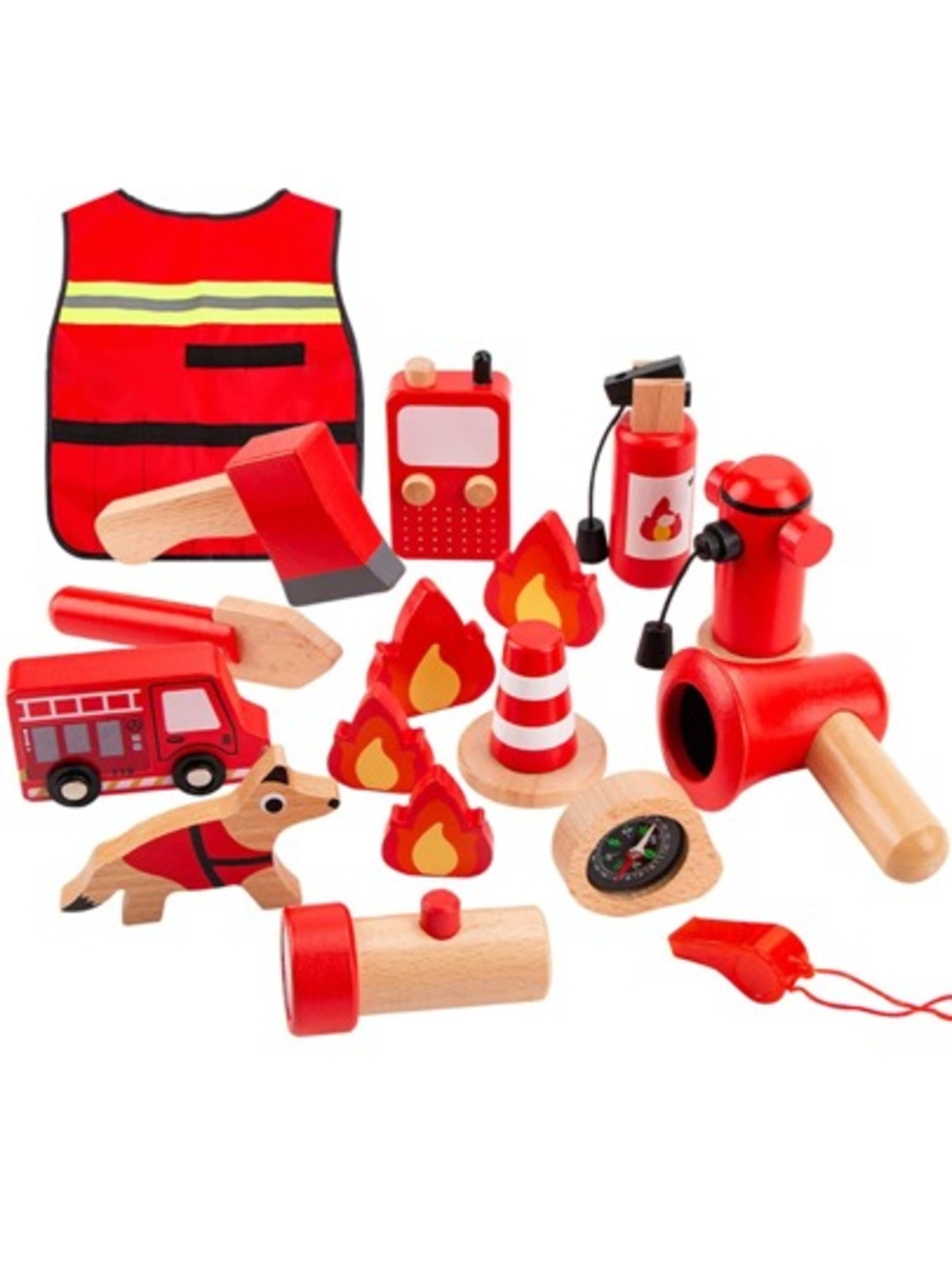 مجموعة رجل الإطفاء الخشبية