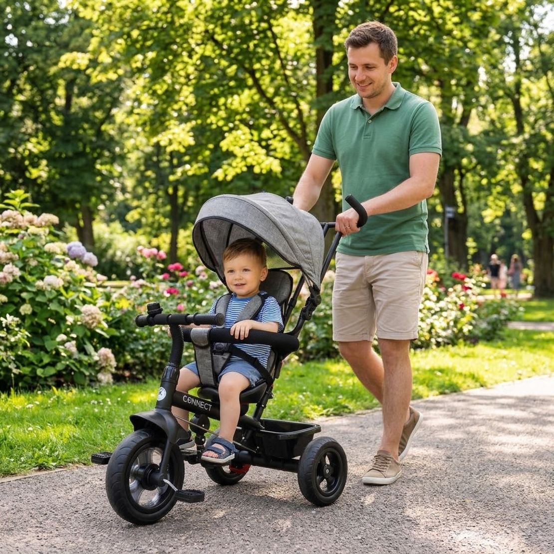 תלת אופן מסתובב 360° משולב Urban 3-in-1 - דגם CONNECT 66005 - אפור